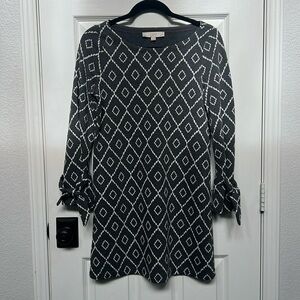 Loft Tunic-Style Diamond Pattern Dress, size XS Petite.
